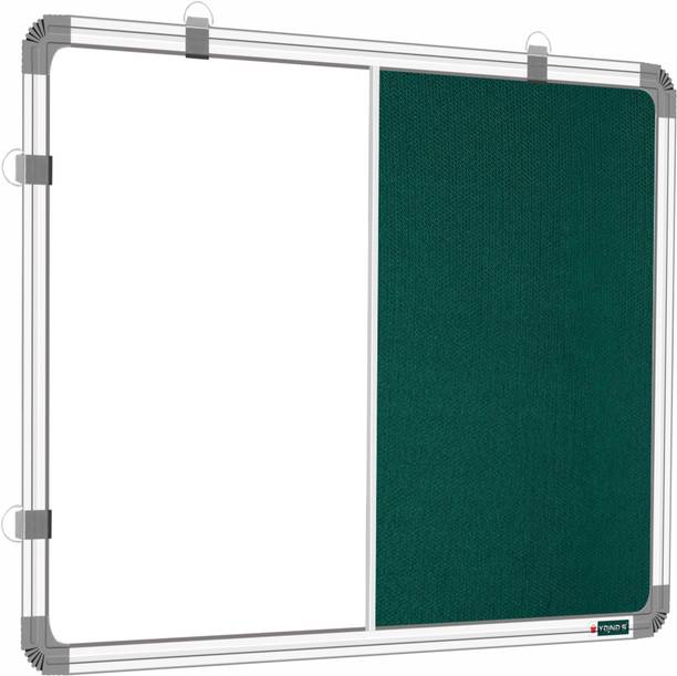 yajnas 1 5x2 feet premium combination board non magnetic whiteboard green pin up bulletin notice board home office school heavy duty aluminium frame pack 1 color notice