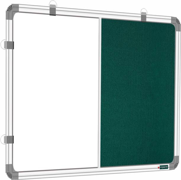 YAJNAS 1.5 X 2 Feet Premium Combination Board (Non-Magnetic Whiteboard With Green Pin-Up/ Bulletin Board /Notice Board) For Home, Office & School. Hea