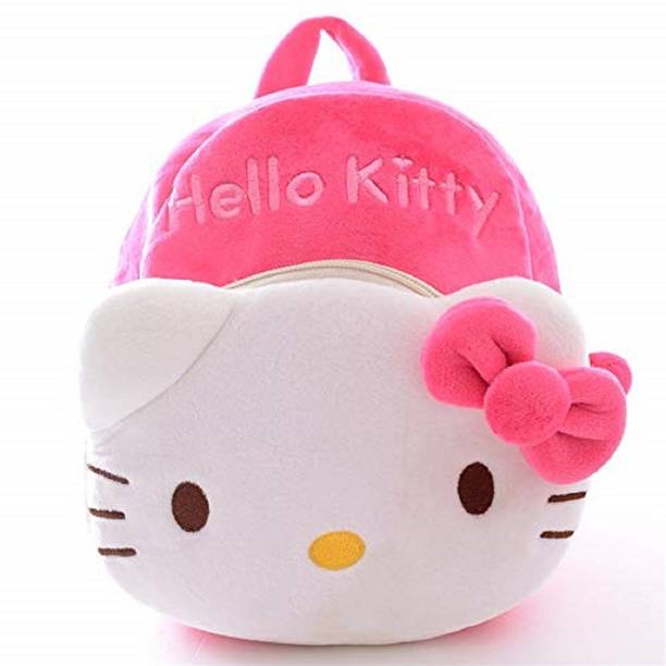 AMANVANI Kid's School Backpack Fabric Kitty Cartoons Soft Toy Bag Backpack 10 L Backpack