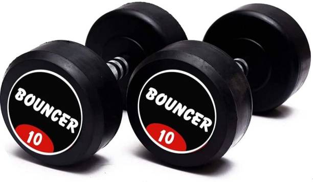 yash fitness Set Of 10KGX2 High Quality Rubber Professional Bouncer Dumbbells Fixed Weight Dumbbell