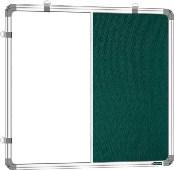 yajnas 2 x feet premium combination board non magnetic whiteboard green pin up board bulletin notice board home office school heavy duty aluminium frame pack 1 board colour green notice
