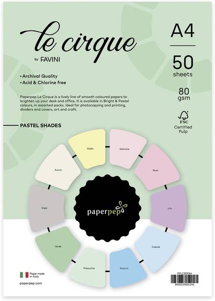 Paper Pep Le Cirque 100 Colour Sheets A4 80 gsm Coloured Paper
