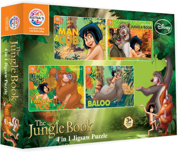 Ratnas Disney Jungle Book 4in1 Jigsaw puzzle for Kids (140 Pieces) (2527)