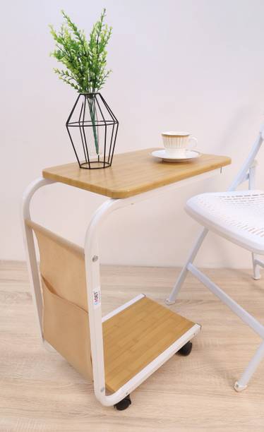 OET Multipurpose Portable Laptop Study Table Desk with Caster Wheels (ST02) Solid Wood Side Table