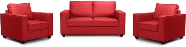 Wakefit Napper Fabric 2 + 1 + 1 Omega Red Sofa Set