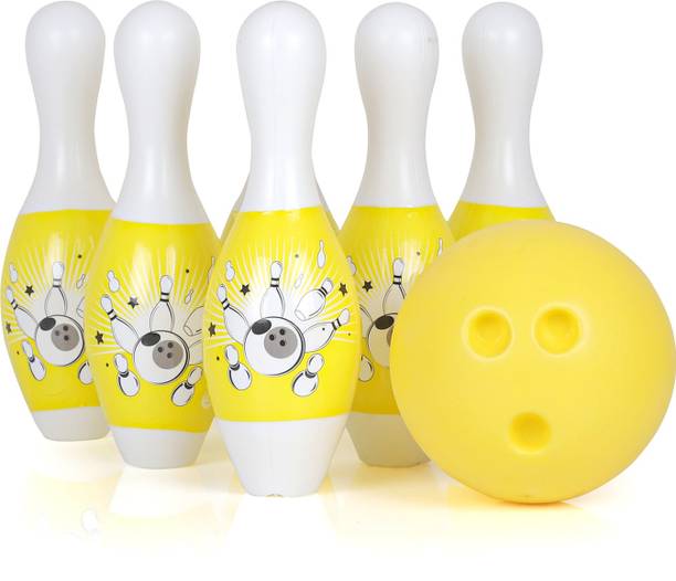 cktech 6 pins 1 Ball Bowling Game Set for Kids Toy Sports Bowling Set Bowling Yellow Bowling Ball Sports Bowling Set