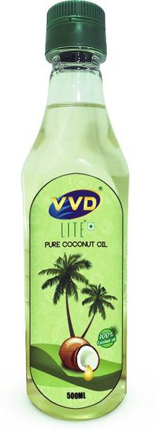 VVD Lite Pure Coconut Oil - 500ml Bottle | 100% Coconut Oil | Thengai Ennai | Velichenna | Naariyal Tel | Kobbari Nune | Tengina Enne | Coconut Oil Plastic Bottle