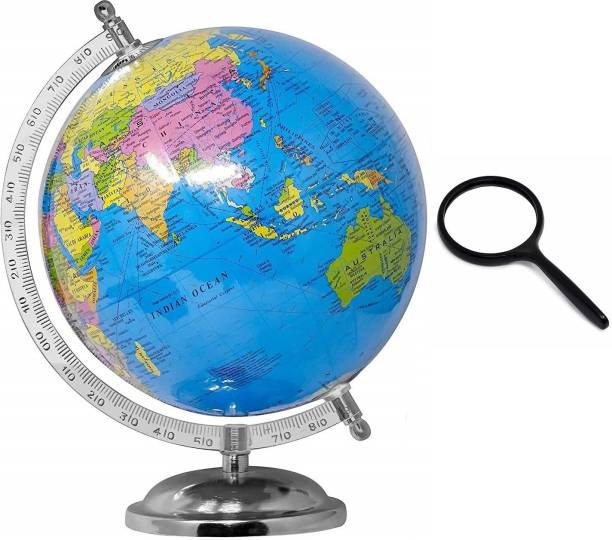 DawnRays Political Educational 12 Inch Rotating World Globe with Metal Base Globe for Home Decor/World Globe/Office Decor/ Globes for Students Desk /Gift Item/Show Piece Desk & table top Political World Globe