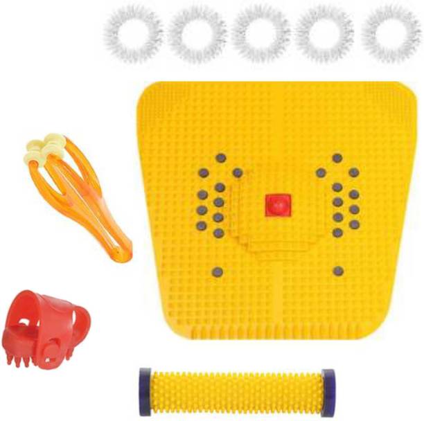 netclub NKW-0823 2000 Acupressure Bio- Magnetic Power Foot Mat For Stress And Pain Relief With Acupressure Massager Kit 5 Pc sujok ring energy hand roll soft thumb pad finger care blood circulation Massager