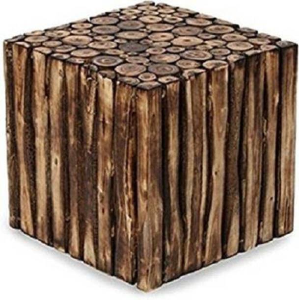 Happie Shopping BambooWood Antique And Unique Design Of Square Shape Stool,Side Table ,End Table Bamboo Side Table Size .12 Inch (Finish Color - Brown, Pre-assembled) Bamboo Side Table