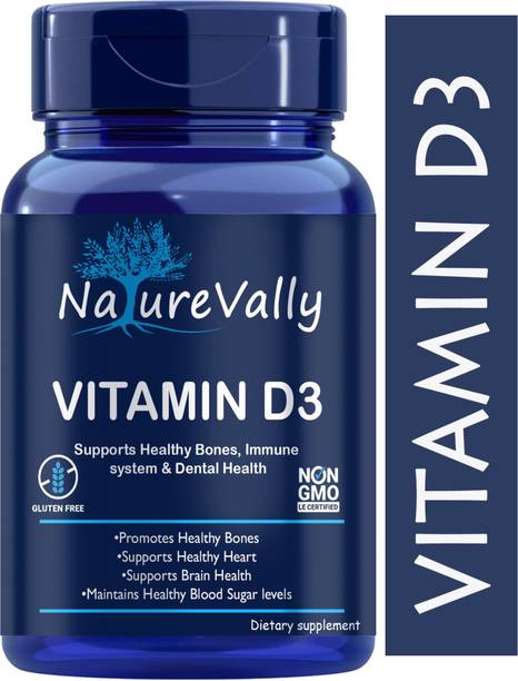 NatureVally Nutrition Plant Based Vitamin D3 K2 MK7 Supplement Veg (Natural)