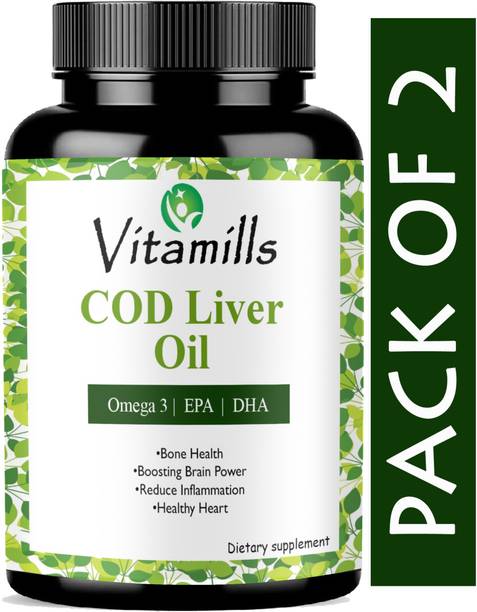 Vitamills Nutrition Premium Cod Liver Oil Capsules, (Ultra)