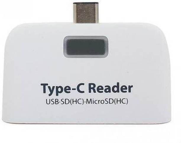 FITUP ™ 3 in1 USB 3.1 Type C USB-C TF SD Card Readers Memory Card Reader OTG For Macbook Tablet Phone Adapter High Speed-Type-018 Card Reader (Metallic White) Card Reader