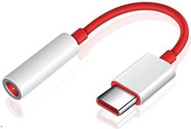 LIVIK Red, White Type-C to 3.5 mm Jack Audio Adapter-Connector | Noise Cancelling Headphones Jack Converter Audio Adapter Phone Converter