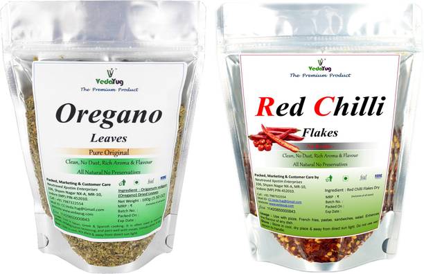 VY VedaYug Combo Dry Herbs Oregnao, Chilli Flakes