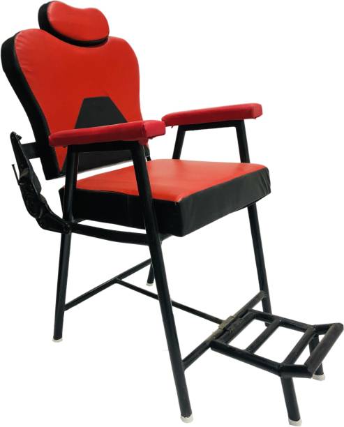 RATISON Beauty Parlor Chair Salon Barber Cutting Beauty Parlor Chair Made of Iron Frame, With Push Back System and Cushioned Back Seat (Red ) Already Assembled Massage Chair