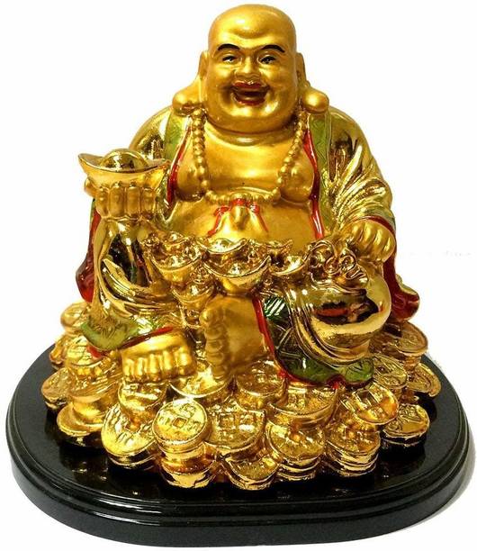 Ripe India Exclusive Feng Shui Lucky Laughing Buddha Decorative Showpiece  -  13 cm