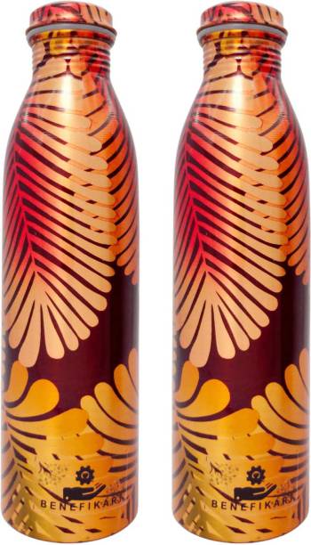 BENEFIKART Copper Bottle Feathered Design 700 ml Water Bottles