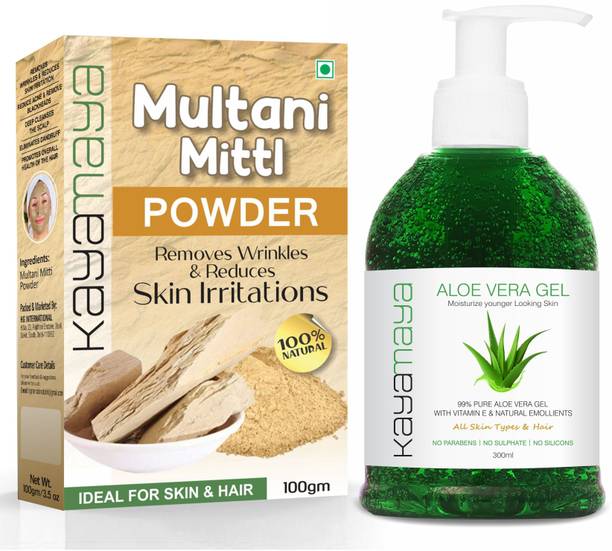 Kayamaya Aloe Vera Gel and Pure Multani Mitti Powder Combo Pack