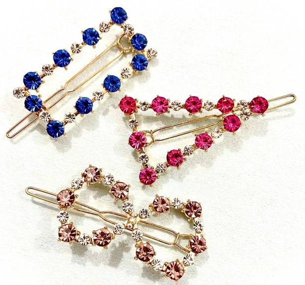 ANNA CREATIONS 3 Piece Korean Rhinestone clip Style Pearl Barrettes Women's Set Hairpin Korean Style Hair Clip Marble Alligator Hair Clip Hair pins Lock Pin Jewelry Hair Accessories set Clips Hair Clip