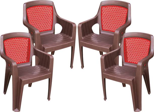 MAHARAJA Safari 114 for Comfortable | Heavy Duty | Arm Rest | Bearing Capacity upto 200Kg Plastic Outdoor Chair