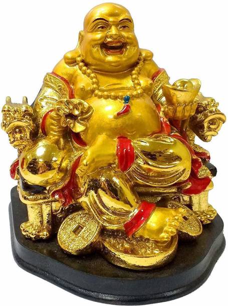 Ripe India Exclusive Feng Shui Lucky Laughing Buddha Decorative Showpiece  -  7 cm