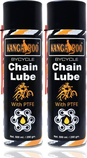 KANGAROO Bicycle Chain Lubricant Spray 500 ML ( Each ) All Weather Bicycle Chain Lube With PTFE Protection, Wet Finish, Dusty and Rainy Conditions Chain Oil