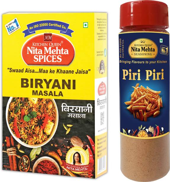 KITCHEN QUEEN NITA MEHTA Combination Of Biryani Masala 100g | Piri Piri Seasoning Sprinkler 100g Combo