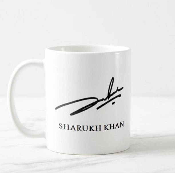 TheWhoop SHAHRUKH KHAN Signature Design Ceramic/Cup ( 350 ml) Ceramic Coffee Mug