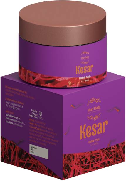 Khari Foods Pure Kashmiri Kesar A++ Grade, Handpicked Mongra Kesar