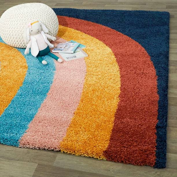 RM Handloom Multicolor Polyester Carpet