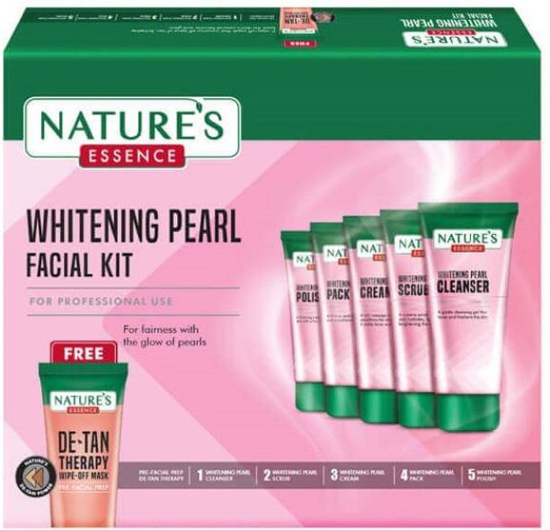 Nature's Essence Whitening Pearl Facial Kit WITH DE TAN WIPE OFF MASK-250G+50ML