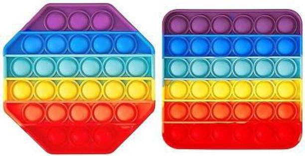Aganta Push Bubble Toy Popit Toys Fidget Toys Set Pack Bubble Toy Pop It Pack Fidget Set Pack Popat Toys Kids Toys Pop It Set Of 2 Square And Octagon Best Gifts For Girls And Boys Stress Relief Tools