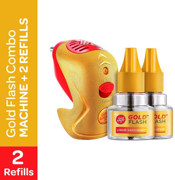 Good Knight Gold Flash Repellent Combo - Machine + Refills, Liquid Mosquito Vaporiser