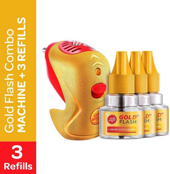 Good Knight Gold Flash Repellent Combo - Machine + Refills, Liquid Mosquito Vaporiser
