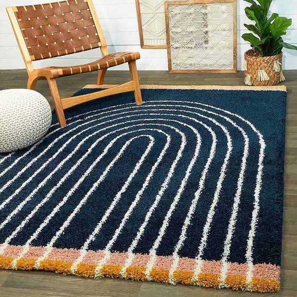 SPA Furnishing Dark Blue Polyester Carpet