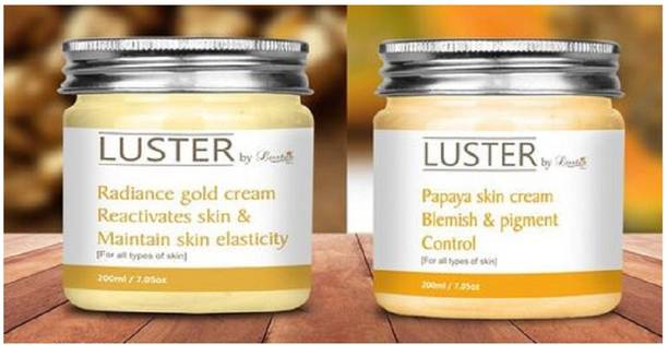 Luster Gold & Papaya Face Cream, Blemish & Pigment Control, Combo Pack