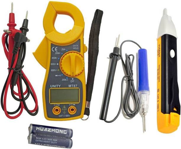 AN Sunshine Clamp Multimeter with 1pc Non Voltage Alert 1pc and Continuity Tester Digital Multimeter