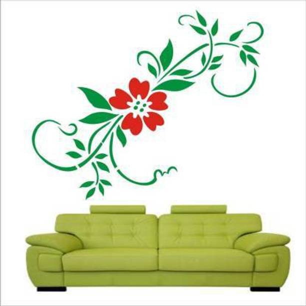 Decowall Florical Flower Plastic Reusable Stencil for Wall Painting Decor/DIY Sheet (PVC 16 x 24 Inch, Multicolour) sofaf1 Wall Stencil Stencil
