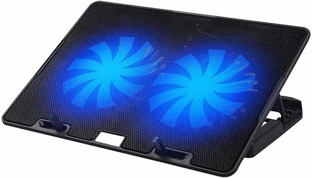 ULTRABYTES Cooling Pad Ergonomic Laptop Cooler with 2 Quite LED Fans and Multi-Angle Stand, USB Ports, Adjustable Height, Suitable for Upto 14/15.6 inch Laptops. Cooling Pad