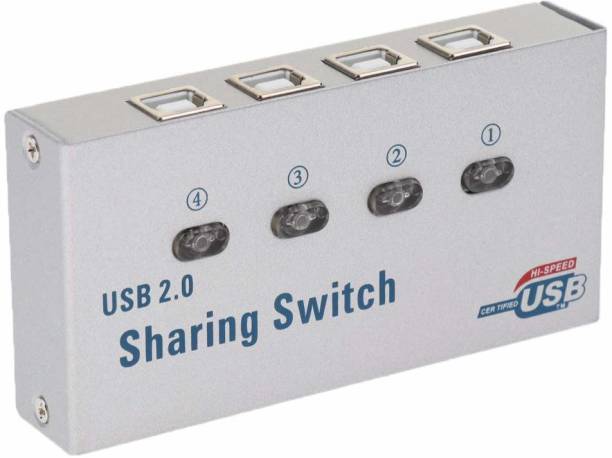 REC Trade 4 Ports USB 2.0 Auto Sharing Switch KVM HUB 4 PCs Share 1 USB Device for PC Scanner Printer. (RTT-SWT-0198) 0 cm KVM Console