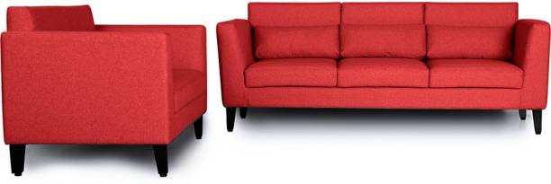Wakefit Snoozer Fabric 3 + 2 Omega Red Sofa Set