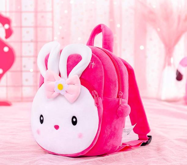 STYLAVIA Small 10 L Backpack Kids School Bag KSoft Plush Cartoon Baby Boys/Girls Plush Bag (Red, 11) (Pink, White) Plush Bag