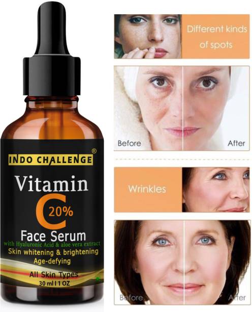 INDO CHALLENGE Vitamin C 20%, Skin Lightening, Whitening & Brightening Face Serum