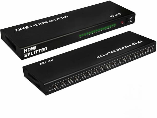Hmr 1X16 Hdmi Splitter 16 Ports Professional Hdmi Powered for Full Hd 1080P & 3D Support Media Streaming Device (Black) Media Streaming Device