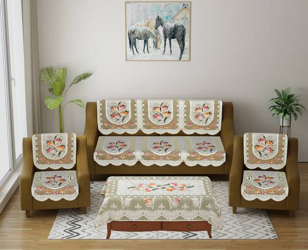 Udeek Cotton Floral 3+1+1 Seater Sofa Cover