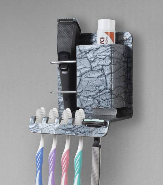 Flaner Tooth Brush Toothpaste Holder/Tumbler Stand For Bathroom (No Drilling Required) Acrylic Toothbrush Holder