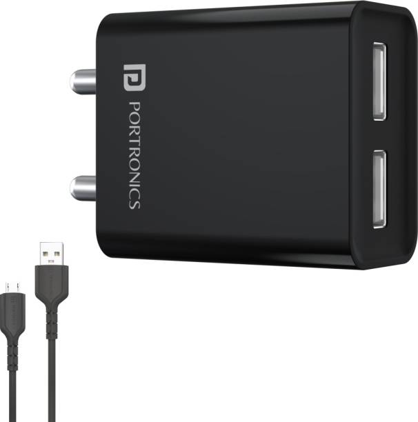 Portronics 12 W 2.4 A Multiport Mobile Charger with Detachable Cable