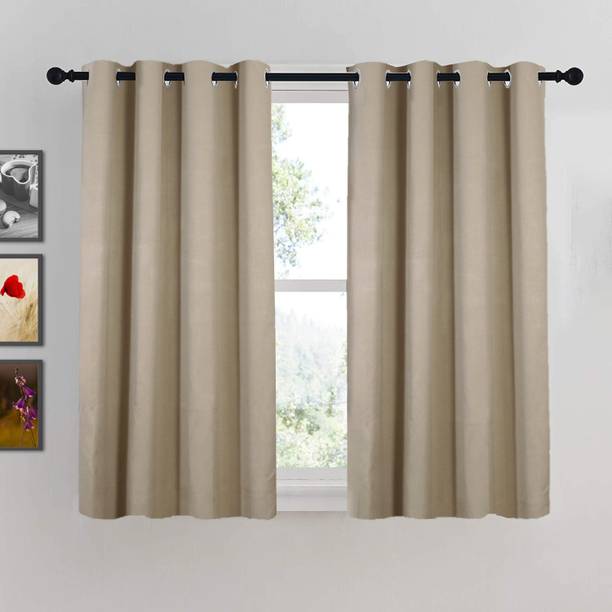 HOMEMONDE 152.4 cm (5 ft) पॉलिएस्टर खिड़की पर्दा (2  का पैक)