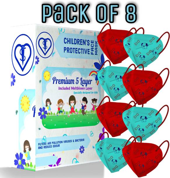 SUBHUSHA N95 color mask for child Reusable Washable Face Mask Breathable, Outdoor Anti-Pollution & Anti Virus Breathable Face Mask with Premium Quality masks Especially for Kids With 5 Layers Protection Respirator With Melt Blown for Boys Girls Children Babies (Anti Pollution Mask , Anti Viral Mask , Anti Bacterial Mask ) (School Mask , Outdoor Mask , Kids Party Mask) (Child Mask , Kids Mask 3 years, Kids Mask 4 years , kids Mask 5 years , kids mask 6 years , kids mask 7 years , kids mask 8 years , kids mask 9 years , kids mask 10 years up to 14 yrs ) N95-Print-8PCS-White-Pink Reusable, Washable